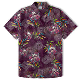 Allover Skull Hawaiian Shirt Floral Skull Rose Pinapple Hawaiian