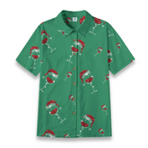 Women's Santa Hat Wine Glass Hawaiian Shirt