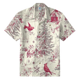 Christmas Cardinal Toile Hawaiian Shirt: