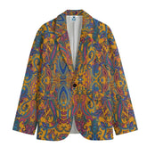 Retro paisley design in yellow tones