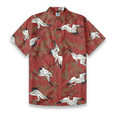 It is a poetic county crane Japanese-style printed shirt