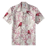 Cherry Blossom & Red Bird Hawaiian Shirt