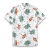Hawaiian style sea turtle and crane summer party printed shirt