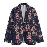 Retro dream weaving of dark blue peonies