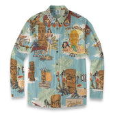 Hawaiian Vintage Pictorial TIKI Island Print Shirt