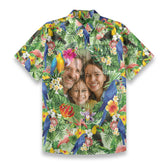 Personalized Hawaiian Shirt with Photo, Flamingo Parrot Hawaiian Shirt, Vacation Tropical Pattern Shirt for Men Women - The Palmix