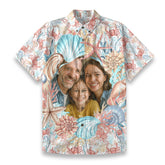 Personalized Hawaiian Shirt with Photo, Ocean Animals Hawaiian Shirt,Vacation Tropical Pattern Shirt for Men Women - The Palmix