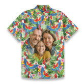 Personalized Hawaiian Shirt with Photo, Parrot Hawaiian Shirt, Vacation Tropical Pattern Shirt for Men Women - The Palmix