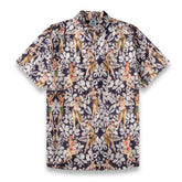 Midnight Tiki – Navy Blue Hibiscus & Tiki Goddess Shirt