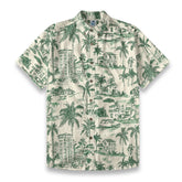 Hand-Drawn Holiday – Vintage Green Line Art Hawaiian Shirt