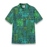 Hawaiian Tribal Volume Tiki Aloha Vintage Line Turtle Print Shirt