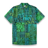 Hawaiian Tribal Volume Tiki Aloha Vintage Line Turtle Print Shirt