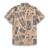Hawaiian Vintage Pictorial Tiki Totem Retro Printed Shirt