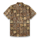 Hawaiian Vintage Pictorial Tiki Floral Totem Retro Printed Shirt
