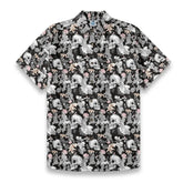 Halloween Skull and Bones Floral Print Shirt
