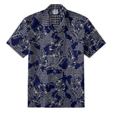 Retro Artistic Navy Gingham Floral