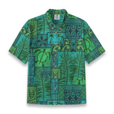 Hawaiian Tribal Volume Tiki Aloha Vintage Line Turtle Print Shirt