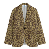 Men's Leopard print Flat Lapel Collar Blazer