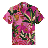 Pink Jungle Toucan & Leopard Hawaiian Shirt