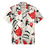 Red Cat & Fishbone Hawaiian Shirt