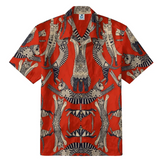 Red Tribal Cat Hawaiian Shirt