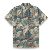 Ocean Surge – Vintage Wave Print Hawaiian Shirt