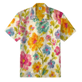 Pixel Floral Hawaiian Shirt