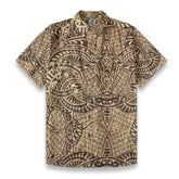 Tiki Dunes – Khaki Tribal Aloha Shirt