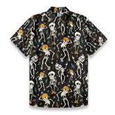 Halloween Story Music Skeleton Party Print Shirt
