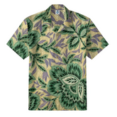 Boho Botanical Green & Lavender Hawaiian Shirt
