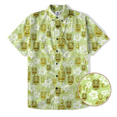 Tiki Mask Hibiscus Flowers Hawaii Shirt