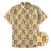 Tiki Mask Pattern Hawaiian Shirt, Tribal Tiki Hibiscus Pattern Hawaiian Shirt
