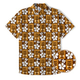 Tiki Mask Pattern Hawaiian Shirt, Tribal Tiki Hibiscus Hawaiian Shirt