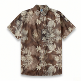 Island Guardian – Tribal Turtle & Floral Hawaiian Shirt