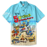 It's 5 O'clock Somewhere Hibiscus Flowers Hawaii Shirt, Parrot Hawaiian Shirt - The Palmix