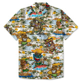 Tiki Mask Hawaii Shirt, Surfing Tiki Pattern Hawaiian Shirt