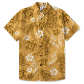 Tribal Tiki Mask Hawaii Shirt, Polynesian Hibiscus Flowers Shirt