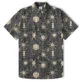 DND Celestrial Dice Pattern Aloha Hawaii Shirt, D20 Stars Constellation, Sun and Crescent Button Down Shirt - The Palmix