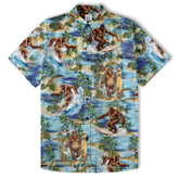 Bigfoot Tropical Hawaiian Shirt, Bigfoot Button-Up Shirt, Sasquatch Bigfoot Shirt, Summer Beach Shirt - The Palmix