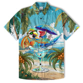 Parrot Cocktail Hawaiian Shirt for Men Women - Tropical Hawaiian Shirt - Summer Hawaiian Beach Shirt - The Palmix
