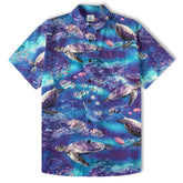 Turtle Mens Hawaiian Shirt, Turtle Casual Button Down Short Sleeve Aloha Hawaii Shirt - The Palmix