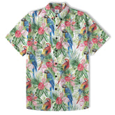 Tropical Parrot Summer Hawaiian Shirt, Colorful Parrot Flowers Pattern Hawaii Shirt - The Palmix