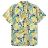 Tropical Parrot Summer Hawaiian Button Down Shirt, Parrot Flowers Pattern Hawaii Shirt - The Palmix