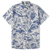 Ocean Animals Women's Hawaiian Shirt, Ocean Aloha Hawaiian Print - The Palmix