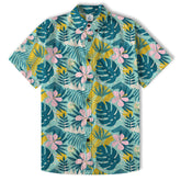 Hibiscus Floral Pattern Hawaiian Button Up Shirt, Sea Hawaii Shirt - The Palmix