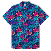 Vibrant Electric Tropical Hawaiian Shirt – Aloha Beach Pattern - The Palmix