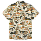 Western Hawaiian Shirt Boots on the Ground Hawaiian Cowboy Cowgirl Shirt - The Palmix