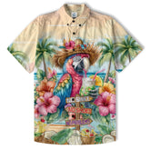 No Shoes No Shirt No Problem Funny Parrot Aloha Hawaiian Shirt, Tropical Aloha Hawaiian Shirt - The Palmix