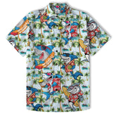 Sharks Aloha Hawaiian Shirt, Shark Surfing Hawaiian Shirt - The Palmix