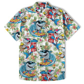 Sharks Aloha Hawaiian Shirt, Summer Shark Surfing Hawaiian Shirt - The Palmix